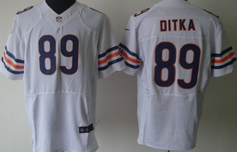 NFL White North Chicago Bears 89 Mike Ditka Nike Elite Jersey